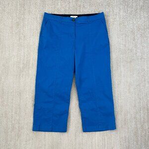 Boden Blue Cropped Cotton Trousers Pants 14